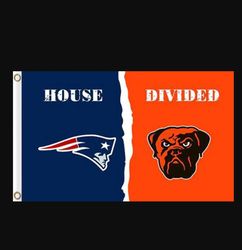New England Patriots and Cleveland Browns Divided Flag 3x5ft