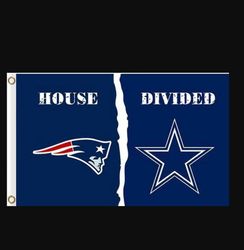 New England Patriots and Dallas Cowboys Divided Flag 3x5ft