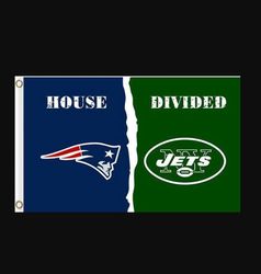 New England Patriots and New York Jets Divided Flag 3x5ft