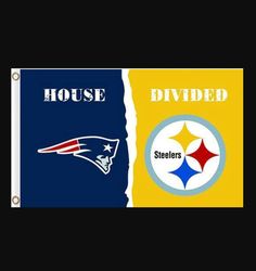 New England Patriots and Pittsburgh Steelers Divided Flag 3x5ft