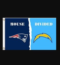 New England Patriots and San Diego Chargers Divided Flag 3x5ft
