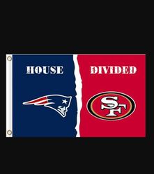 New England Patriots and San Francisco 49ers Divided Flag 3x5ft