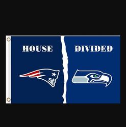 New England Patriots and Seattle Seahawks Divided Flag 3x5ft