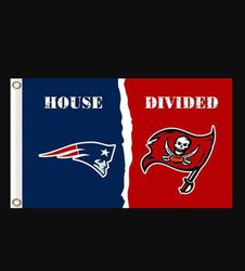 New England Patriots and Tampa Bay Buccaneers Divided Flag 3x5ft