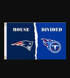 New England Patriots and Tennessee Titans Divided Flag 3x5ft