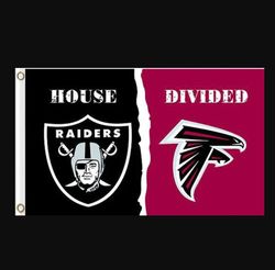 Las Vegas Raiders and Atlanta Falcons Divided Flag 3x5ft