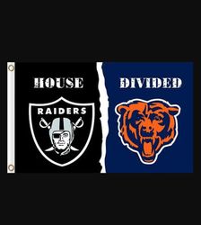 Las Vegas Raiders and Chicago Bears Divided Flag 3x5ft Style