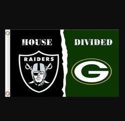 Las Vegas Raiders and Green Bay Packers Divided Flag 3x5ft