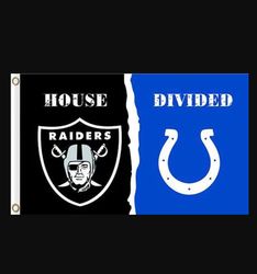 Las Vegas Raiders and Indianapolis Colts Divided Flag 3x5ft