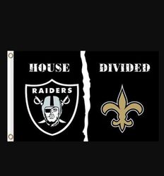 Las Vegas Raiders and New Orleans Saints Divided Flag 3x5ft
