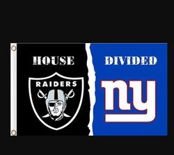 Las Vegas Raiders and New York Giants Divided Flag 3x5ft