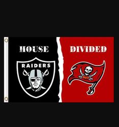 Las Vegas Raiders and Tampa Bay Buccaneers Divided Flag 3x5ft