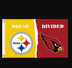 Pittsburgh Steelers and Arizona Cardinals Divided Flag 3x5ft