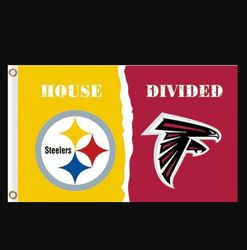 Pittsburgh Steelers and Atlanta Falcons Divided Flag 3x5f