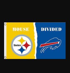 Pittsburgh Steelers and Buffalo Bills Divided Flag 3x5ft
