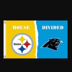 Pittsburgh Steelers and Carolina Panthers Divided Flag 3x5ft