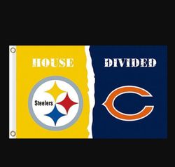 Pittsburgh Steelers and Chicago Bears Divided Flag 3x5ft