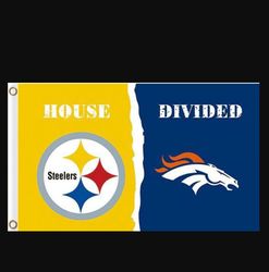 Pittsburgh Steelers and Denver Broncos Divided Flag 3x5ft