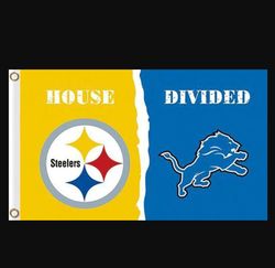 Pittsburgh Steelers and Detroit Lions Divided Flag 3x5ft