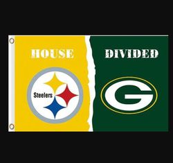 Pittsburgh Steelers and Green Bay Packers Divided Flag 3x5ft