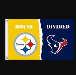 Pittsburgh Steelers and Houston Texans Divided Flag 3x5ft