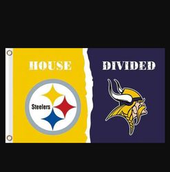 Pittsburgh Steelers and Minnesota Vikings Divided Flag 3x5ft