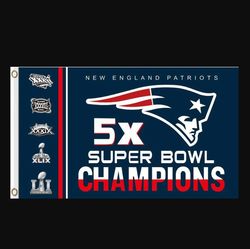 New England Patriots 5x Super Bowl Champion Flag 3x5ft