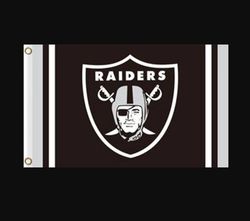 Las Vegas Raiders Logo Stripe Flag 3x5ft