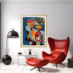 african art print, afrocentric decor abstract painting ethnic print