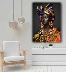 African Woman Wall Art African Woman Canvas Print  African American Home Decor African Wall Decor Black Woman Make Up Ho