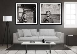 african american photography, black art, two harlem newspaper boys, gordon parks, black americana wall art, photo wall c