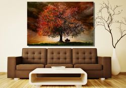Forest Canvas, Forest Tree Wall Art, green Forest Painting, Nature Picture Canvas, Sun Forest Extra Large Wall Decor, Re
