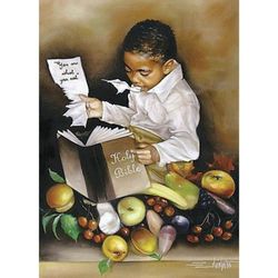 You Are What You Eat - BOY  Edwin Lester  African American Art  Black Art  African American Children's Art  Religious Ar