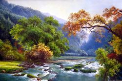 High Quality Original oil painting On Canvas Hand painted  Landscape Art FB005