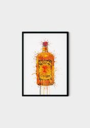 99 fireball whiskey bottle canvas - fireball whiskey wall art - whiskey bottle wall art print - fireball whiskey chart