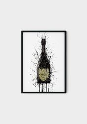 84 dom perignon champagne bottle canvas - bar painting - dom perignon wall art print - dom perignon painting - wall pain