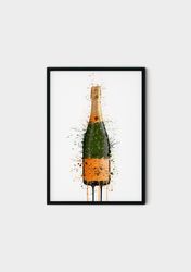 87 veuve clicquot champagne bottle canvas -veuve clicquot champagne wall art print- wall art printing - veuve clicquot p
