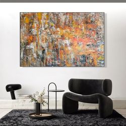 36x54 original orange acrylic paintings on canvas colorful custom hand painted art modern oil painting for living room w