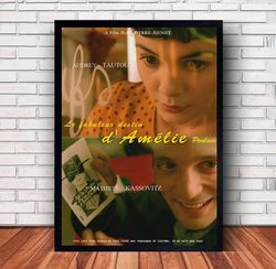 Amelie Movie Poster Canvas Wall Art Family Decor, Home Decor,Frame Option