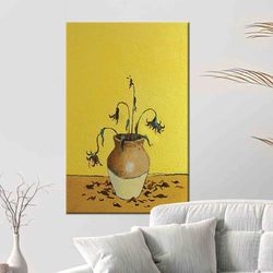banksy sunflower painting, banksy canvas art, graffiti art canvas, oil painting print, abstract flower printed, abstract