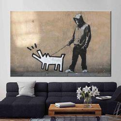 Banksy Barking Dog, Banksy Art Canvas, Banksy Barking Dog Canvas, Dog Graffiti Art, Painting Art, Abstract Art, Street C