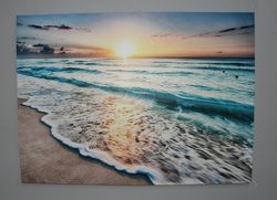 Canvas Wall Art, Sunset at the Ocean, Seascape Artwork, Personalized Gifts, Custom Wall Decor, Sunset Canvas Poster, Sea