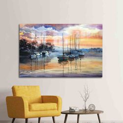 Glass Wall Decor, Wall Art, Tempered Glass, Nature Landscape Glass Printing, Soft Tones Glass Printing, Sunset Tempered