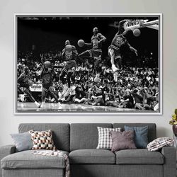 Basketball Player Art Canvas, Trendy Wall Art, Michael Jordan Poster, Motivational Poster, Motivation Canvas, Sport Wall