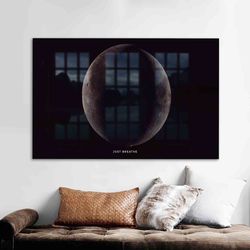 Glass Printing, Glass, Glass Art, Just Breathe, Full Moon Landscape Wall Art, Black Tempered Glass, Contemporary Glass P