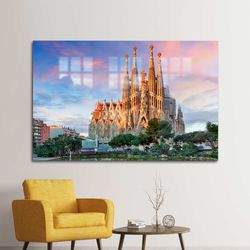 Mural Art, Glass, Glass Wall Art, View Glass Wall, World Heritage Glass Wall, Sagrada Familia Glass Wall Art,