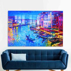 wall decoration, glass wall art, glass wall decor, italy landscape printing, grand canal landscape wall art, landscape w
