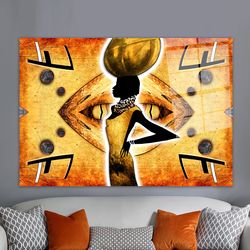wall decor,african woman painting,custom glass printing wall art,abstract glass wall,glass,african wall decoration,