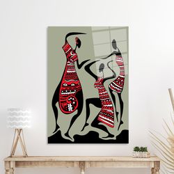 african wall decor,glass custom for art,african woman dancing,glass printing,wall decor,african dancing glass wall art,