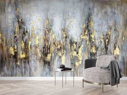 modern wall paper,soft tones and gold print,modern abstract wall mural,3d wall paper,paper wall artabstract wall mural,